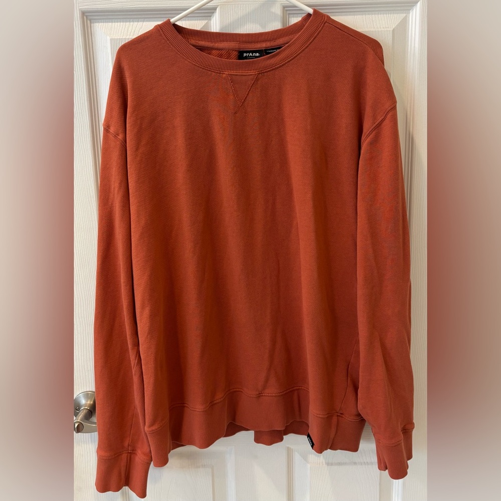 Prana Burnt Orange Crewneck Oversized Sweatshirt